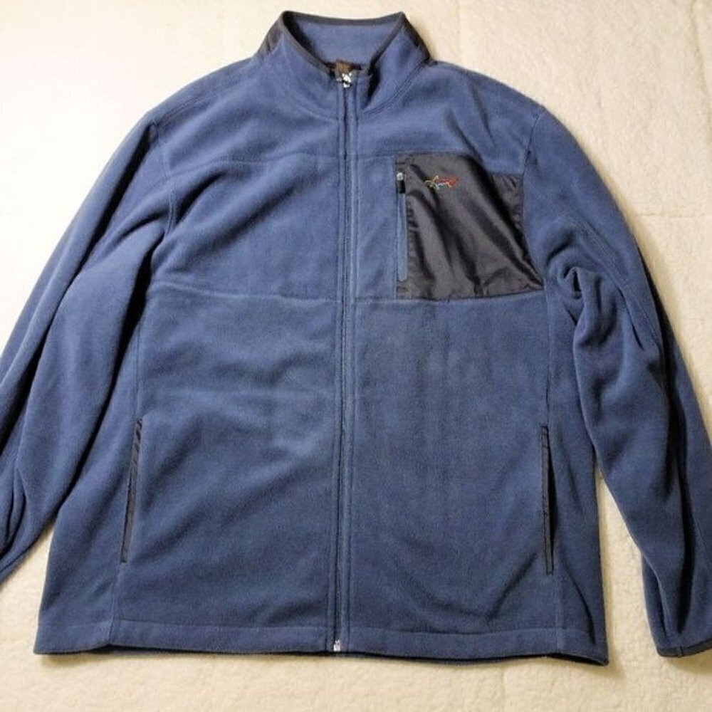 Greg Norman By Tasso Elba Blue Full ZIp Golf Jacket Size Large